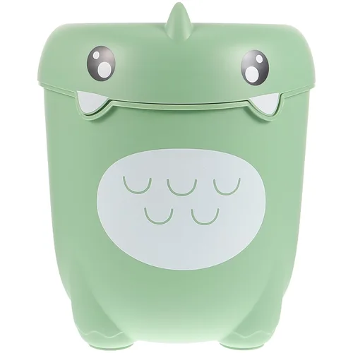 Beavorty Cubo de basura para niños, de 11.02 x 9.64 x 9.64 pulgadas, de plástico, con dibujos animados, dinosaurios, sin tapa, para dormitorio,