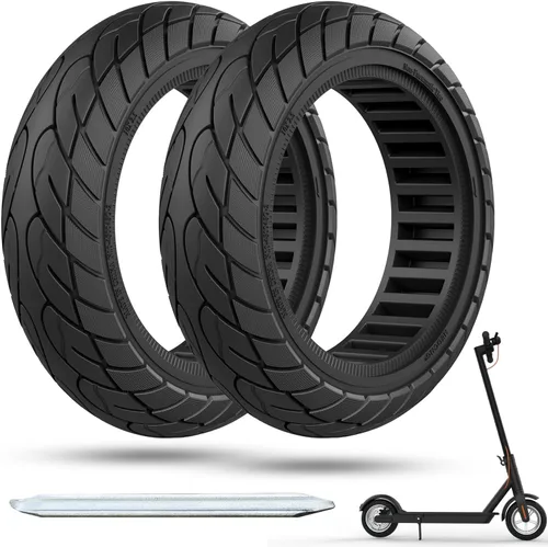 Cooryda 60/70-6.5 Neumático para patinete, neumático sólido de 10x2.50 para patinete eléctrico de 10 pulgadas con ruedas sin cámara para Ninebot G30