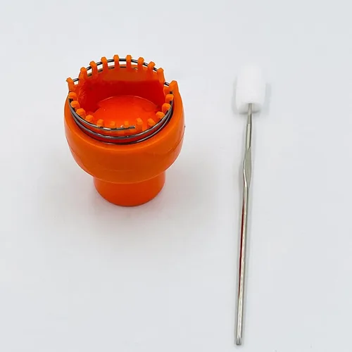 Miniatura 5 de Herramienta de tejer con ganchillo, tejido de ganchillo, tejer de alambre naranja, tejer, tejer, ganchillo, alambre de ganchillo, con aguja