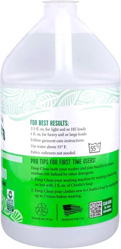 Miniatura 3 de Charlie's Soap Detergente líquido para ropa sin fragancia, 160 cargas (128 onzas, 1 paquete)