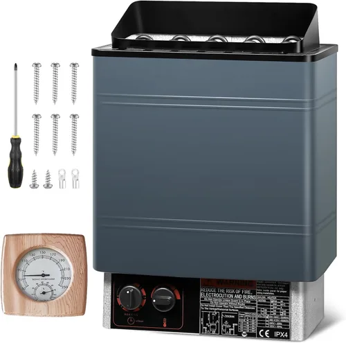 Calentador de sauna eléctrico de 220 V 6 KW, calentador de sauna seca con controlador integrado, adecuado para casas de spa, hogar, hoteles, saunas