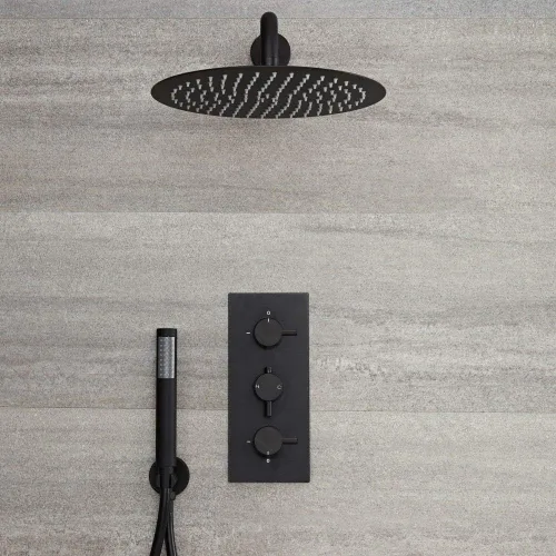 Miniatura 8 de Voolan Cabezal de ducha de lluvia, cabezal de ducha grande de alto flujo hecho de acero inoxidable de metal, cubierta de cuerpo de cascada, soporte