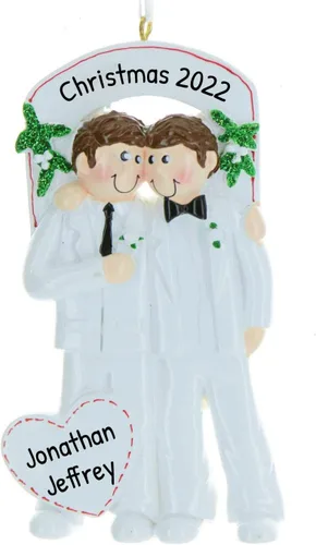 Miniatura 14 de Elves - Adornos de arcoíris personalizados 2025 – Decoración del orgullo LGBTQ arco iris, adornos de recuerdo, corazón de Navidad para el orgullo