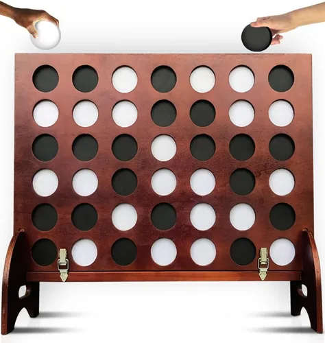 SWOOC Games - Juego gigante prémium cuatro en una fila (todo tipo de clima) con funda de transporte y diseño 60% más silencioso, conexión gigante, 4
