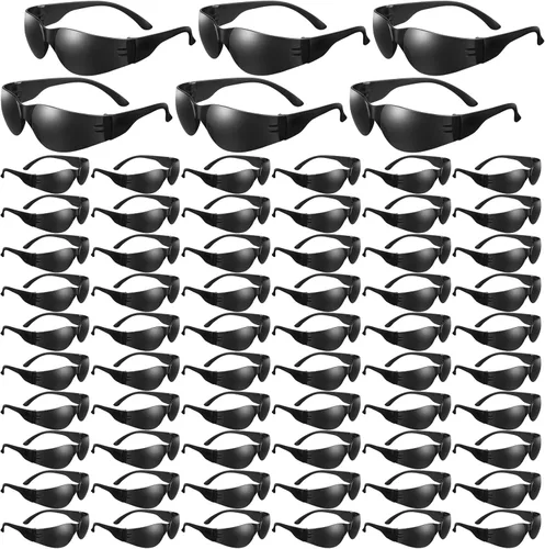 Miniatura 13 de 50 lentes de seguridad unisex a granel de 8 colores transparentes con ANSI Z87.1, resistentes a impactos y arañazos, lentes de sol de seguridad