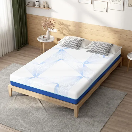 Miniatura 13 de Colchón de tamaño individual de espuma viscoelástica de gel de 6 pulgadas para noches frescas y alivio de presión, firmeza media en una caja, alivio