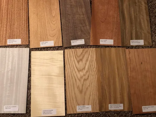 Miniatura 4 de Paquete de piezas de chapa de madera etiquetadas de 40-6" x 12" (20 pies cuadrados) de marquetería exótica y doméstica
