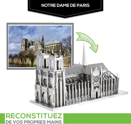 Miniatura 2 de Kit modelo 3D de metal de la catedral de Notre Dame de Iconx de Fascinations