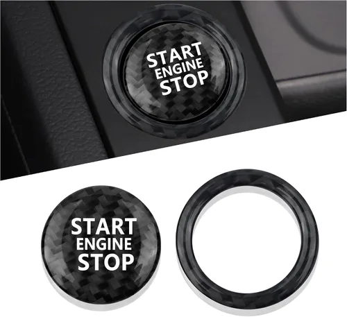 Miniatura 9 de Cubierta de botón de arranque para automóvil compatible con Audi, cubierta de aluminio para botón de arranque del motor con anillo de metal para Azul