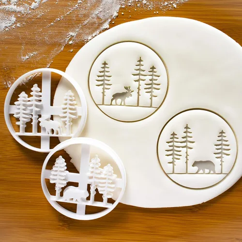 Miniatura 2 de Juego de 2 cortadores de galletas Forest Animal (Diseños: Alce y Oso), 2 piezas - Bakerlogy