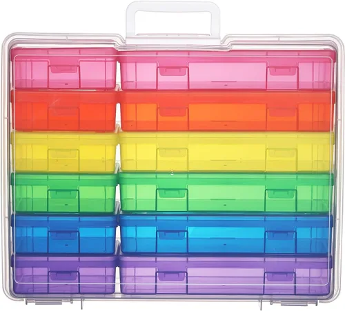 Caja de almacenamiento de plástico para artes y manualidades, cajas de almacenamiento y organizadores con organizadores de caja de almacenamiento