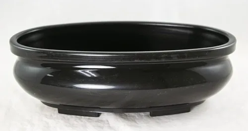 Miniatura 8 de Maceta de entrenamiento ovalada de plástico negro resistente de 9 pulgadas, maceta de cactus y suculentas + bandeja + combinación de roca + malla