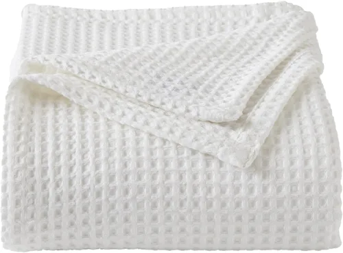 ARlinen Manta 100% de algodón Tencel, ligera, transpirable, suave para todas las estaciones, para sofá, perfecta para personas que duermen con Blanco