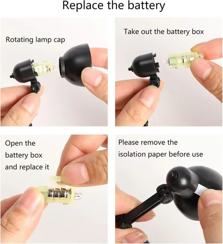 Miniatura 5 de Paquete de 2 mini lámparas de mesa LED plegables para lectura nocturna para el hogar, habitación, computadora, luces nocturnas, protección ocular