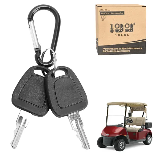 10L0L Llaves de encendido universales para carrito de golf EZGO 1982 en adelante eléctrico y gas, 2 llaves con tapa de plástico, OEM # 17063-G1