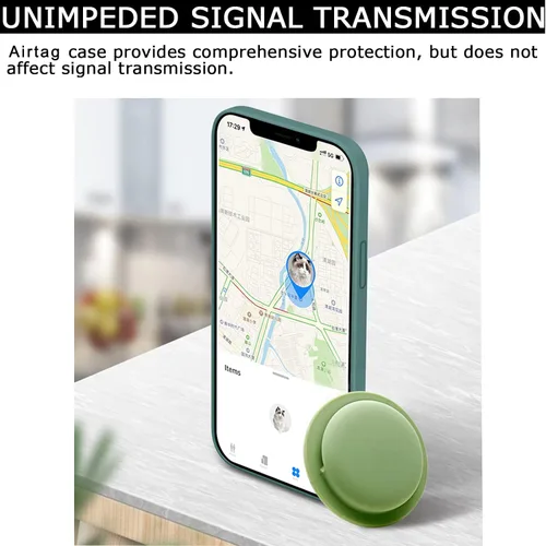 Miniatura 4 de Funda adhesiva de silicona para Apple Airtag, paquete de 4 fundas para AirTag con collar de perro y Apple AirTag para niños