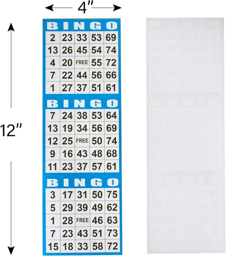 Miniatura 3 de SEETOOOGAMES Tarjetas de papel para juego de bingo – 3 cartas – 100 libros de 10 hojas