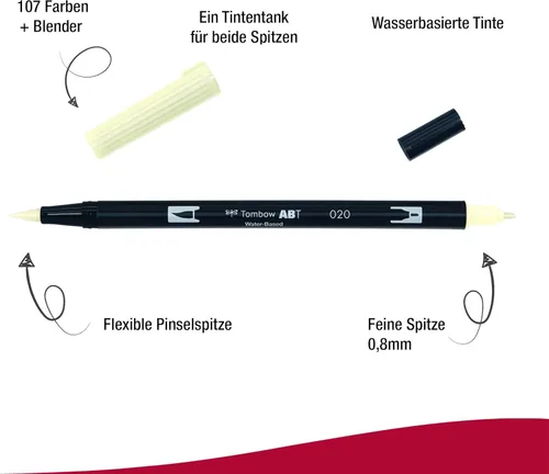 Miniatura 2 de Tombow Pluma de Pincel Doble, Abt, No. 020 (AB-T020)