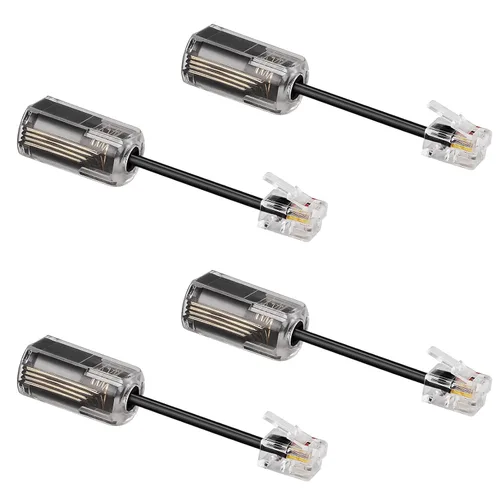 Miniatura 8 de Uvital Desenredador de cable telefónico, cable de teléfono antienredos, cable giratorio de 360 grados, cable giratorio de línea fija, color negro