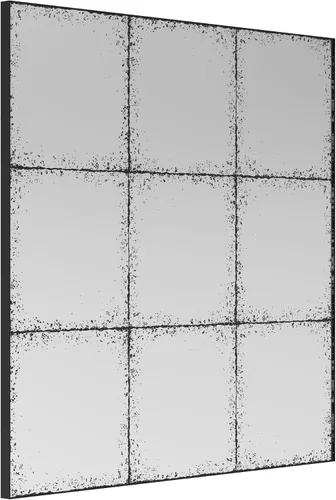 Miniatura 8 de whitebeach Espejo negro para ventana, espejo de pared de granja, espejo de repisa para chimenea, entrada, pasillo, sala de estar, 36 x 36 pulgadas