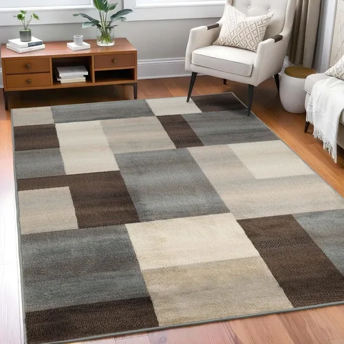 Miniatura 33 de Superior alfombra de área de la colección diseñador Clifton, 8 mm de altura de apilado, con respaldo de yute, diseño geométrico contemporáneo, Beige
