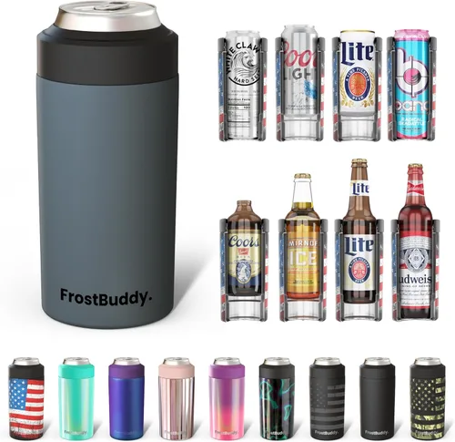 Miniatura 46 de Frost Buddy Universal Can Cooler - Fits all - Stainless Steel Can Cooler for 12 oz & 16 oz Regular or Slim Cans & Bottles - Stainless Steel