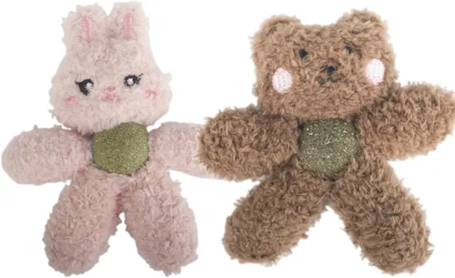 Miniatura 24 de Juguetes de felpa con hierba gatera para gatos de interior, juguetes interactivos para masticar para dentición y cuidado dental, juguete de nailon