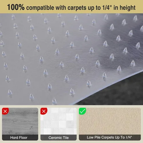 Miniatura 2 de Tapete de piso de alfombra de 36" x 48" para silla de oficina, tapete transparente para piso de silla de escritorio para alfombra de pelo