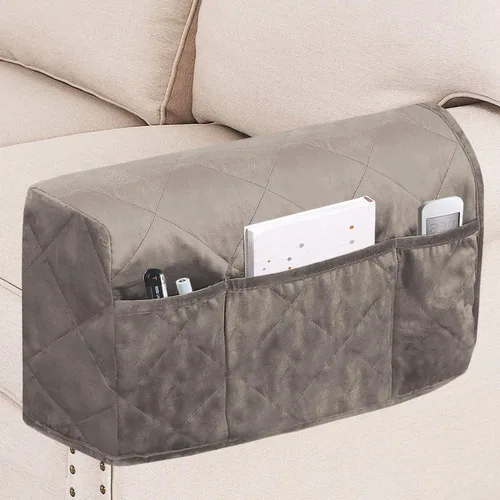 Miniatura 8 de Turquoize Fundas de terciopelo para reposabrazos para sillas y sofás, fundas para reposabrazos de sofá reclinable con bolsillo lateral, fundas