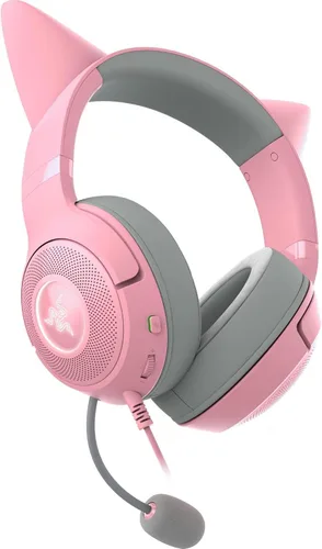Miniatura 2 de Auriculares Razer Kraken Kitty V2 USB con cable RGB: Orejas Kitty Chroma - Iluminación reactiva para transmisión - Micrófono cardioide HyperClear