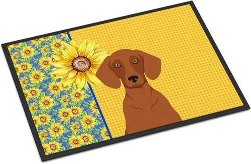 Miniatura 91 de Caroline's Treasures WDK5313MAT Airedale Terrier - Tapete para puerta delantera de 18 x 27 pulgadas, diseño de girasoles de verano, para entrada