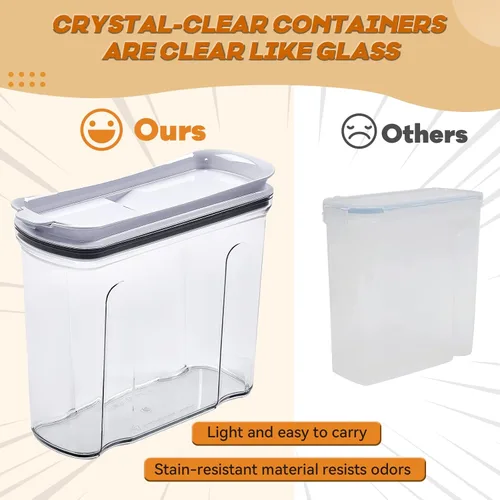 Miniatura 7 de Set de envases herméticos para cereales FreshKeeper, contenedor de almacenamiento de alimentos con tapa 4L/135.2oz, 2 piezas, envases de plástico