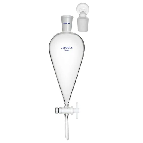 Miniatura 9 de Labasics Embudo separador cónico de vidrio borosilicato 2.0 fl oz con llave de paso de PTFE, 2.0 fl oz