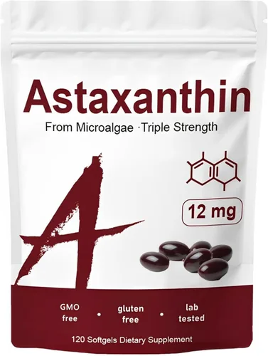 Zions - Astaxantina orgánica de 12 mg, 120 cápsulas blandas, suplementos antioxidantes de astaxantina premium, apoya la salud inmunológica, de la