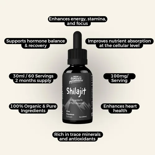 Miniatura 4 de Pure American Shilajit Extracto de tintura de 1.0 fl oz (60 porciones) Gotas líquidas Shilajit 100% orgánicas con 78% más de ácido fúlvico Gotas
