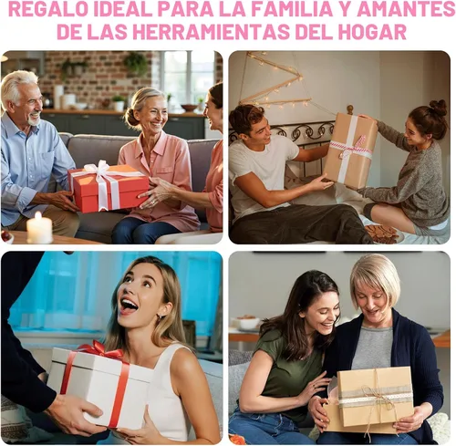 Miniatura 6 de Juego de herramientas: kit de herramientas de 412 piezas para reparación del hogar/automóvil, organizador de almacenamiento con cajones, caja de Rosa