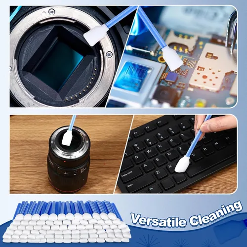 Miniatura 4 de Dunzy 300 piezas bastoncillos de limpieza de espuma con punta de esponja azul cuadrada rectangular de 5.12" para impresoras de inyección de tinta