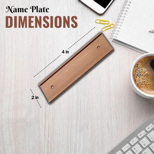 Miniatura 5 de Placa de identificación de oficina – Placa de nombre personalizada grabada para escritorio, 2 x 4 pulgadas, placa de nombre personalizada