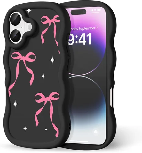 Miniatura 226 de Compatible con iPhone SE/8/7 Funda para Mujeres y Niñas, Marco Ondulado Rizado con Patrón Lindo, Estética Delgada Suave Silicona TPU Parachoques