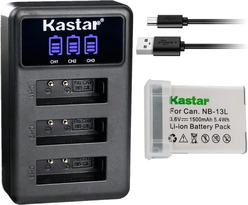 Miniatura 10 de Kastar NB-13L - Cargador de batería USB triple LCD compatible con Canon PowerShot SX620 HS, PowerShot SX720 HS, PowerShot SX730 HS, PowerShot SX740