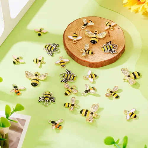 Miniatura 5 de Craftdady Encantos colgantes esmaltados con dijes de alimentos, animales, flores, encantos bonitos, dijes de frutas de metal colorido, ornamento