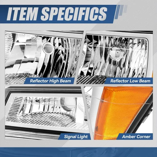 Miniatura 3 de Auto Dynasty 4 piezas de conjunto de faros y lámparas de parachoques compatibles con Chevy Colorado GMC Canyon 2004-2012 Isuzu i-290 i-370 2007-2008
