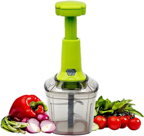 Picador de verduras de 37.2 fl oz | Picador y cortador de alimentos de prensa rápida a mano | Cortador profesional de alimentos para verduras,