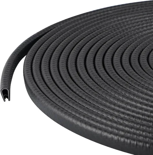 Miniatura 9 de Protector de borde de goma de 10 pies/9.8 ft, protector de borde de puerta sin adhesivo, tira de sellado de borde en forma de U con clips de metal