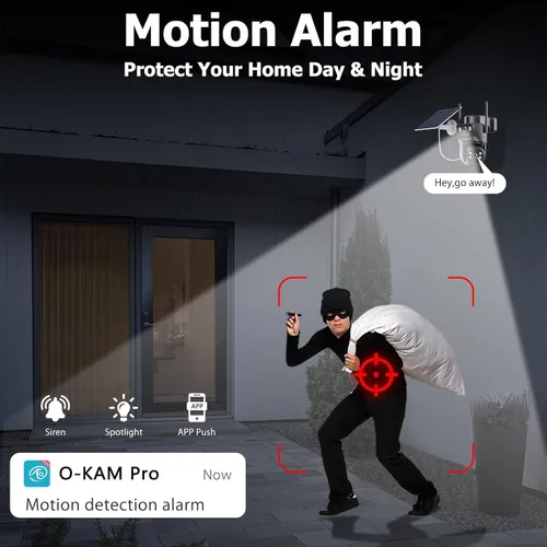 Miniatura 7 de Cámaras de seguridad solar de doble lente inalámbricas para exteriores, WiFi 6 G/2.4G, visión de 360°, panorámica/inclinación, cámara de seguridad