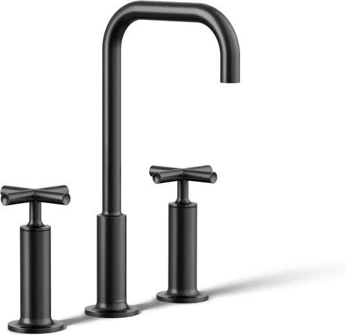 Miniatura 30 de KOHLER K-14408-4-2MB Purist - Grifo de lavabo de baño generalizado, 3 agujeros, manijas de palanca alta generalizadas y boquilla de cuello de cisne