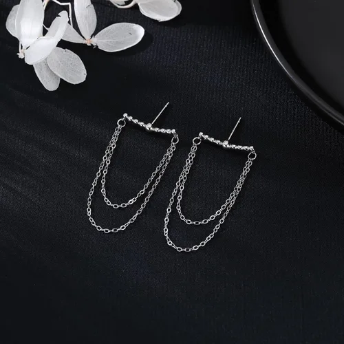 Miniatura 16 de SLUYNZ Aretes colgantes de plata de ley 925 para mujer, aretes colgantes de borla, bolas pequeñas