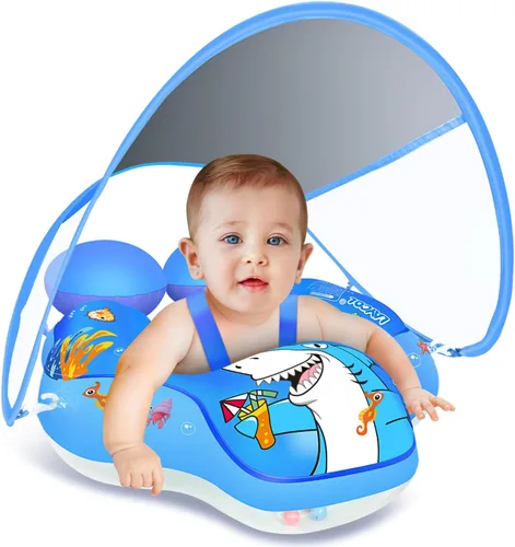 Miniatura 10 de Baby Pool Float with Canopy UPF50+ Sun Protection, no flip Over Inflatable Baby Float for Baby 3-36 Months, Skin Protect Toddler floaties for Boys