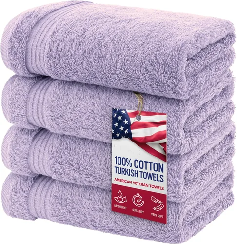 Miniatura 22 de Toalla American Veteran, Juego de Toallas de Mano para Baño de 4, 100% Conjunto de Toallas de Mano Turcas de Algodón, Toallas de Mano Suave