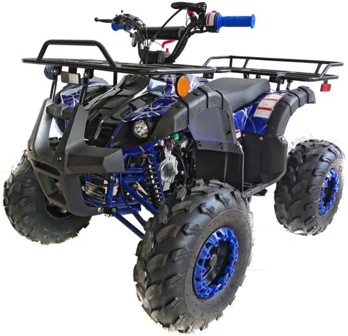 HHH ATV Quad de 125 cc mejorado de 125 cc con reversa, luces LED, neumáticos grandes y anchos con llantas a juego de gas de 4 ruedas para jóvenes y